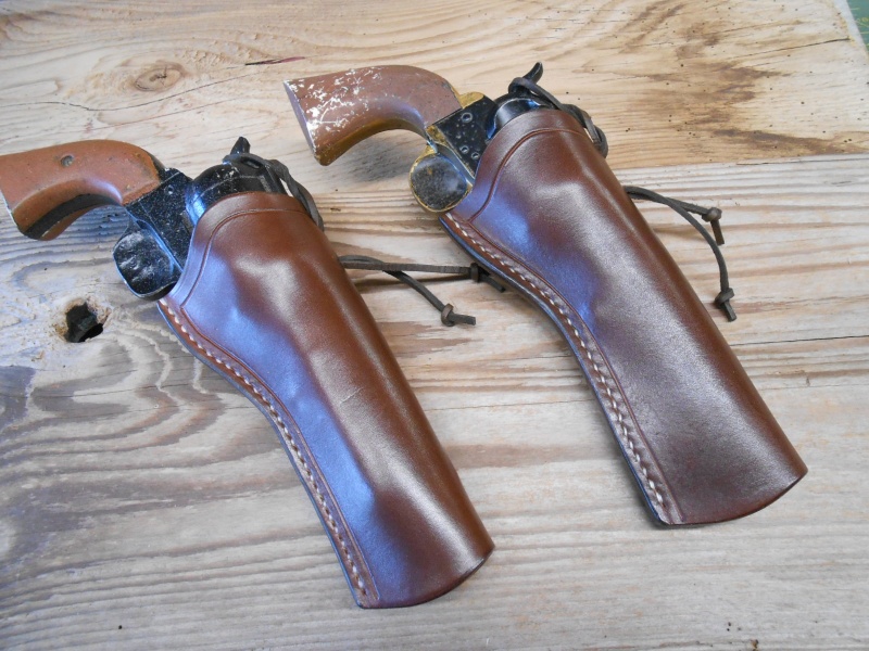 thumbnail image 2 of Dual 22 Tooled Leather Western Holster Rig – SASS Cowboy Action, Drop Loop, Belt, Smith & Wesson .22 By TJayz, Mexico 2 of 4