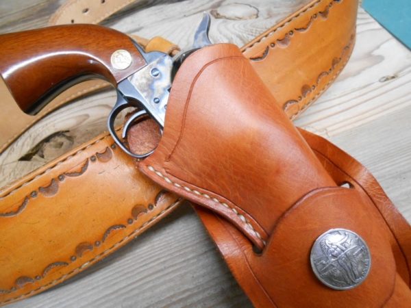 Mexican Loop Holster for Colt SAA - Grooved Border [SL-1003] - Image 11