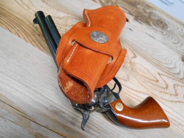 Mexican Loop Holster for Colt SAA - Grooved Border [SL-1003] - Image 5