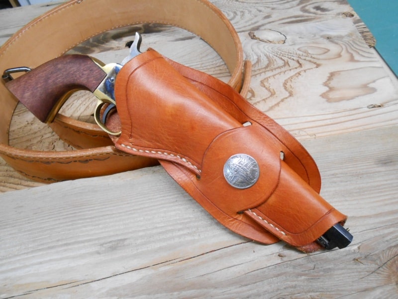 Mexican Loop Holster for Colt SAA Grooved Border SL 1003 Swede s Leatherworks