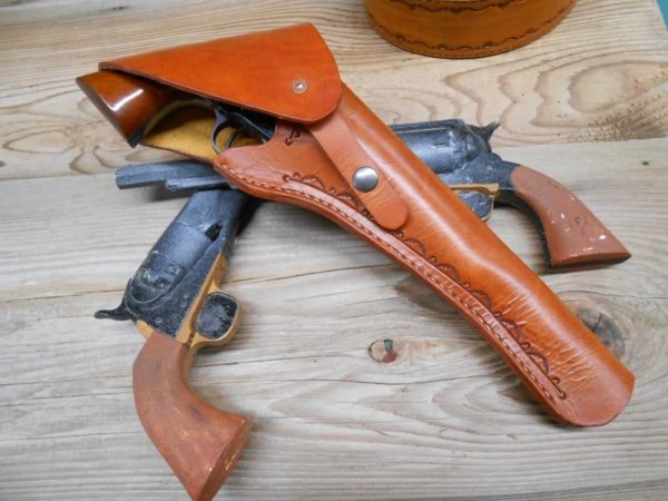 Holster - Cavalry Draw - Percussion Revolvers - Border Tooled [SL-1005]